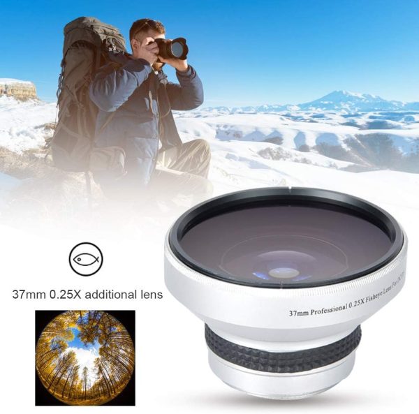 37 Mm Fisheye 37Mm Fisheye Lens 9×8×9 Silver Strong Applicability 37Mm 0.25X Super Fisheye Additional Lens For 37Mm Caliber Camera Lenses - Image 6