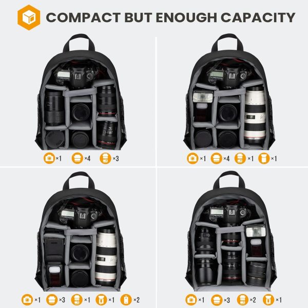 TARION Camera Backpack Bag Small - Professional DSLR Camera Bag with Waterproof Rain Cover Laptop Compartment Photograhy Backpack Case Black TB-S - Image 2
